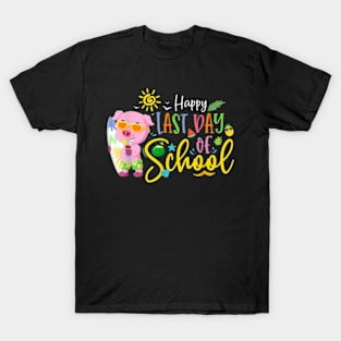 Last Day Of School Teacher Summer Pig Sunglasses Pig Toddler T-Shirt T-Shirt